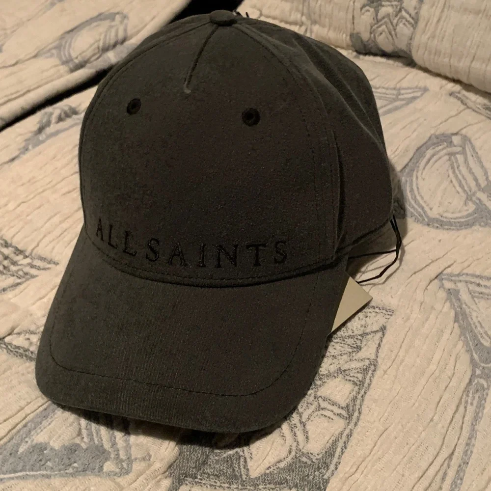 All Saints Black Embroidered Logo Cap - Picture 4 of 5